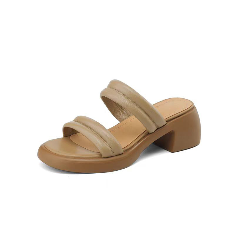 Genuine Leather Mules for Women - Flat Casual Shoes | 25cgp2910