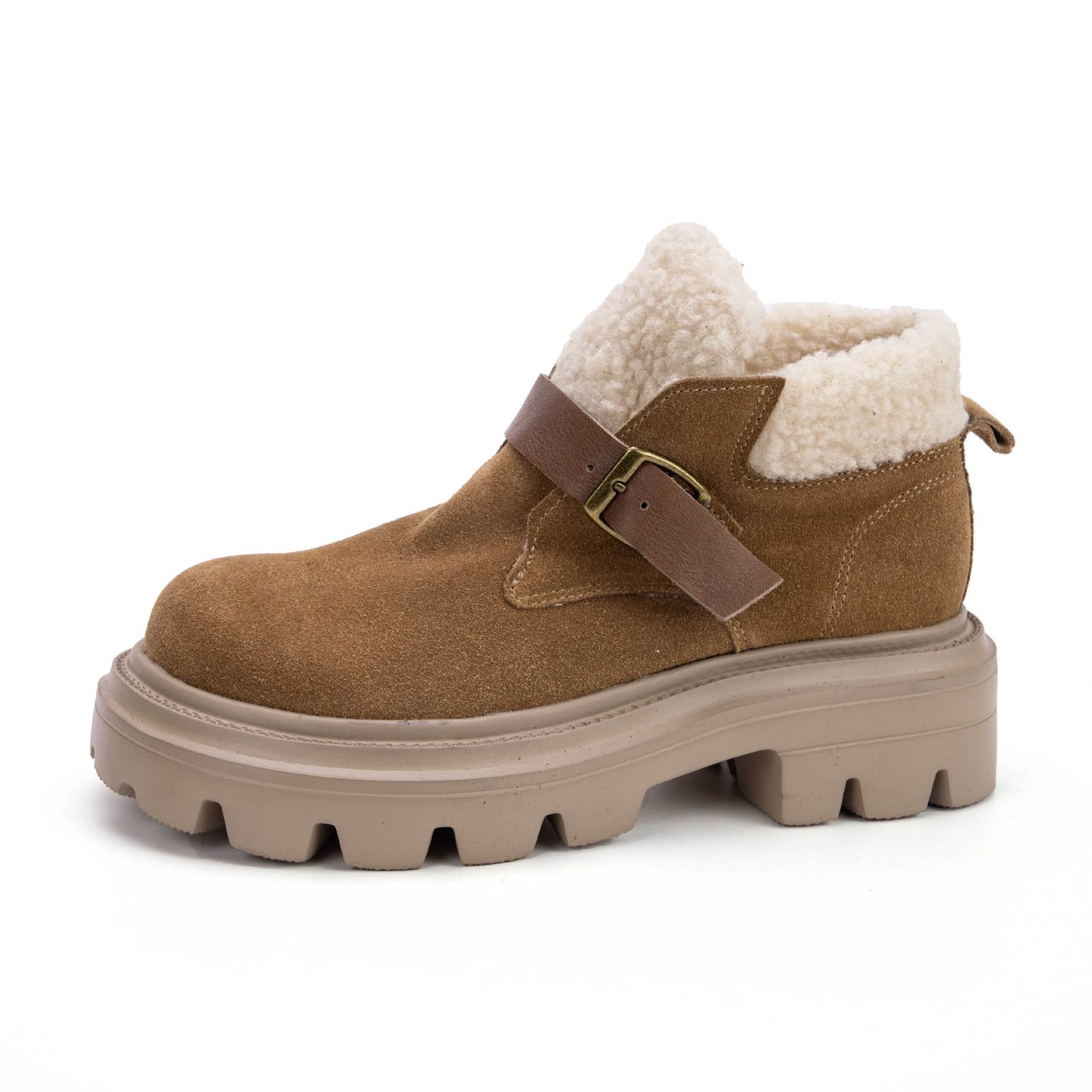Chunky Genuine Leather Ankle Boots for Women | 25dzya22-107
